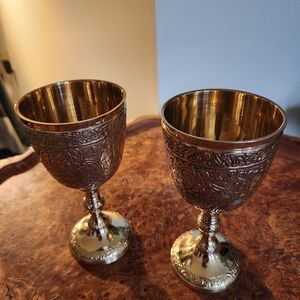 Stanley Gold Ornate Chalice Pair